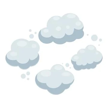 Cartoon clouds floating in the sky creating a peaceful atmosphere Stock Illustration