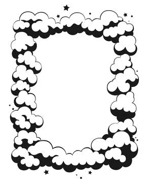 Cartoon clouds frame with empty space for text Stock Illustration