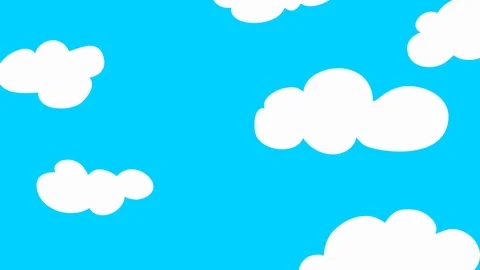 Cartoon clouds. Illustration on blue background Video stock 103535769
