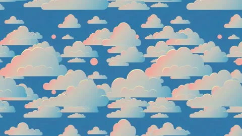 Cartoon clouds parallax animation flat sky looped background Stock Footage 224026305