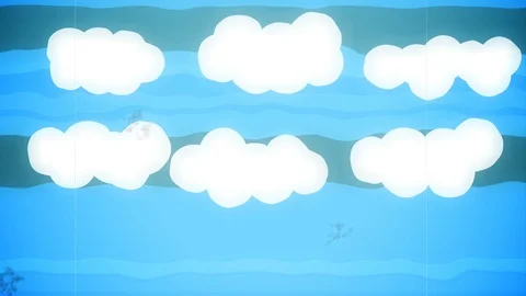 Cartoon Clouds In Retro Style Stop Motion Stock Footage 103855993
