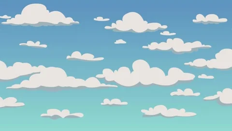 Cartoon Clouds. Seamless panorama Stock Footage 166969000