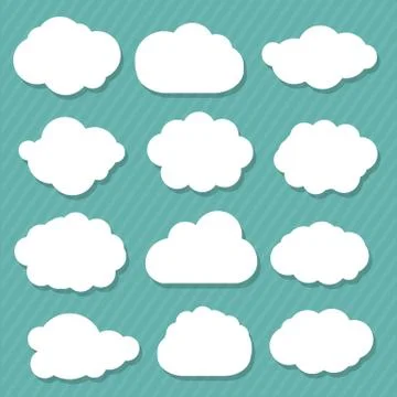 Cartoon clouds set Stock Illustration