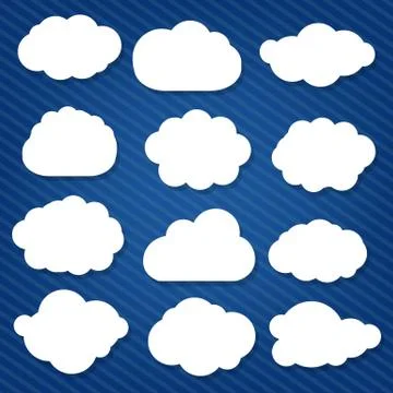 Cartoon clouds set Stock Illustration
