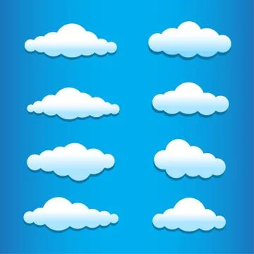 Cartoon clouds set Stock Illustration