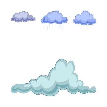 Cartoon clouds set indicating various weather conditions Stock Illustration