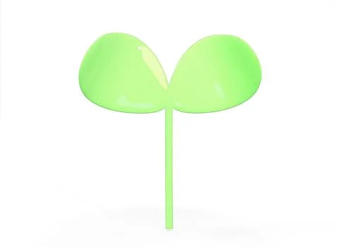 Cartoon clover leaf on a white background 3D rendering イラスト素材