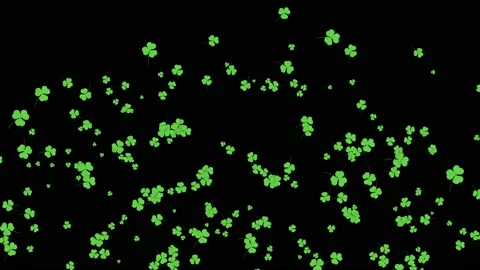 Cartoon clovers explosion with alpha channel 스톡 동영상 222018345