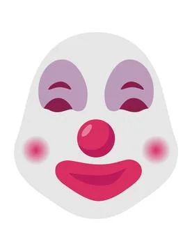 Cartoon clown face mask vector icon Stock Illustration