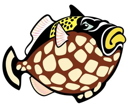 Cartoon clown trigger fish Stock Illustration