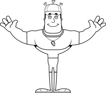 Cartoon Coach  Hug Stock Illustration