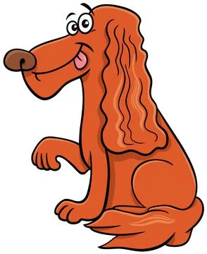 Cartoon cocker spaniel dog comic animal character Stock Illustration
