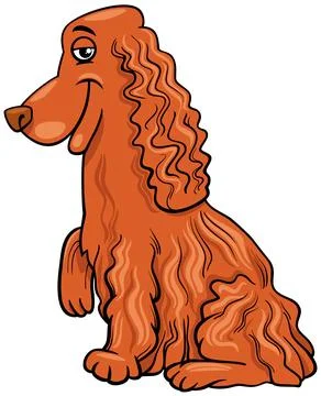 Cartoon cocker spaniel purebred dog animal character Stock Illustration