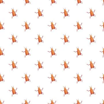 Cartoon cockroach seamless pattern representing pest infestation Illustrazione stock
