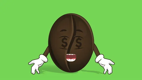 Cartoon Coffee Bean Dollar with Face Animation Alpha Matte 스톡 동영상 100228834