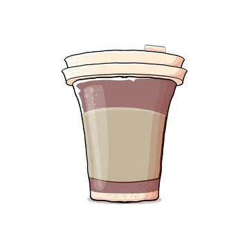 Cartoon Coffee cup isolated on white background . vector coffee paper color cup Stock Illustration
