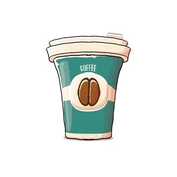 Color image cartoon transparent cup coffee Vector Image