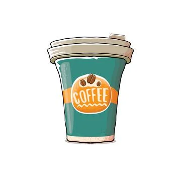 Color image cartoon transparent cup coffee Vector Image