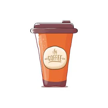 Color image cartoon transparent cup coffee Vector Image