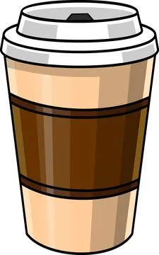 Cartoon Coffee Cup With Lid Stock-Illustration