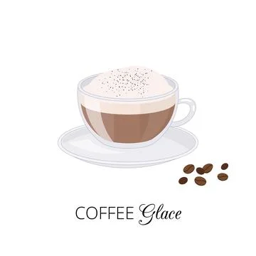 Cartoon coffee glace. Stock Illustration