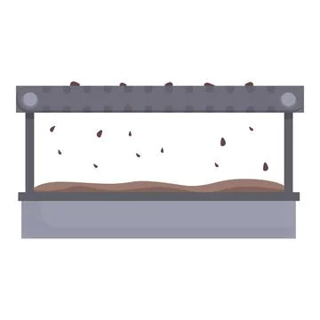 Cartoon coffee grinder with beans falling Stock Illustration