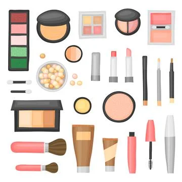 Cartoon collection of cosmetics. Illustrazione stock