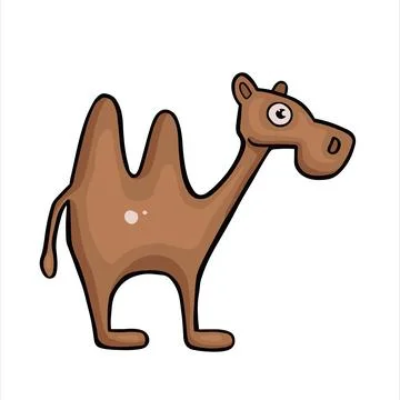 Cartoon colored camel vector illustration Stock Illustration