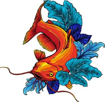 Cartoon of colored catfish vector illustration design Illustrazione stock