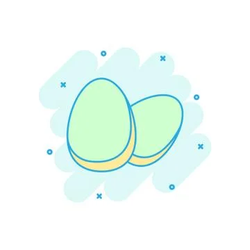 Cartoon colored egg icon in comic style. Eggshell illustration pictogram. Egg Stock Illustration