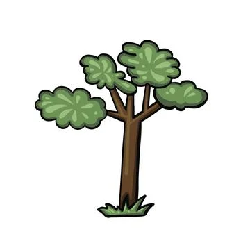 Cartoon colored forest tree oak vector illustration Stock Illustration