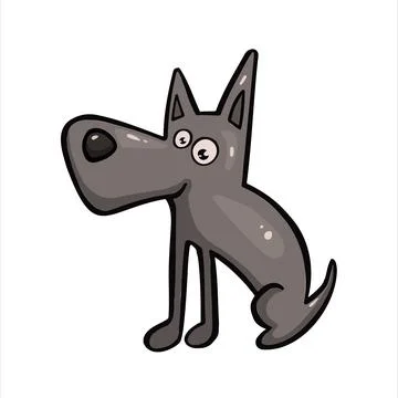 Cartoon colored gray wolf vector illustration Stock Illustration