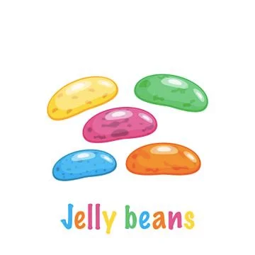 Cartoon colored jelly beans, vector illustration Stock Illustration