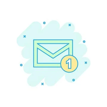 Cartoon colored mail envelope message icon in comic style. Mail illustration  Stock-Illustration