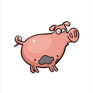 Cartoon colored pig piglet vector illustration Stock Illustration