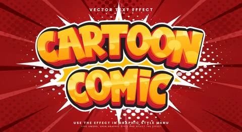 Cartoon Comic 3d Editable Text Effect Template Stock Illustration