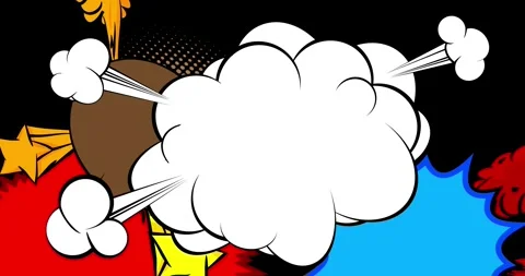 Cartoon comic background on black video 库存影片 337915200