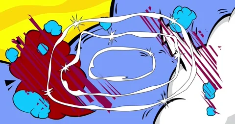 Cartoon comic background on blue Stock Footage 336350979