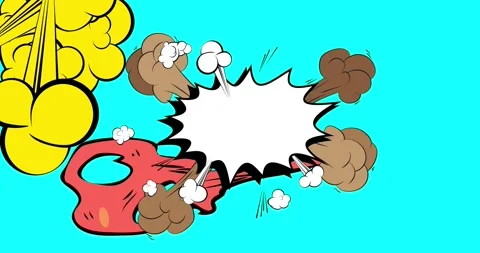 Cartoon comic background on blue 库存影片 338040704