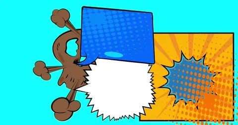 Cartoon comic background on blue video 库存影片 338040707