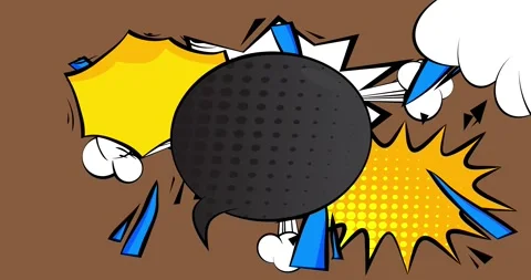 Cartoon comic background on brown animation Stock Footage 336424169