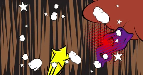 Cartoon comic background on brown Stock Footage 336424166
