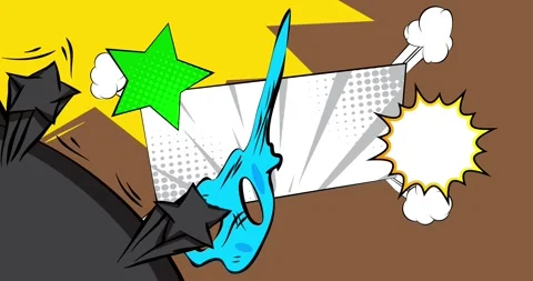 Cartoon comic background on brown video Stock Footage 336424168