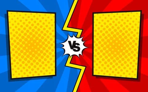 Cartoon comic background. Fight against. Colorful comic book competition po.. Stock-Illustration
