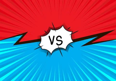 Cartoon comic background. Fight versus halftone Retro Pop Art style. Stock-Illustration