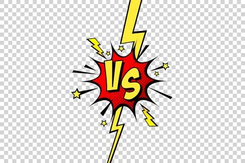 Cartoon comic background. Fight versus. Comics book colorful competition poster Stock-Illustration