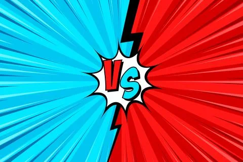 Cartoon comic background. Fight versus. Comics book colorful competition poster Stock-Illustration