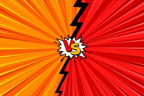 Cartoon comic background. Fight versus. Comics book colorful competition poster Stock-Illustration