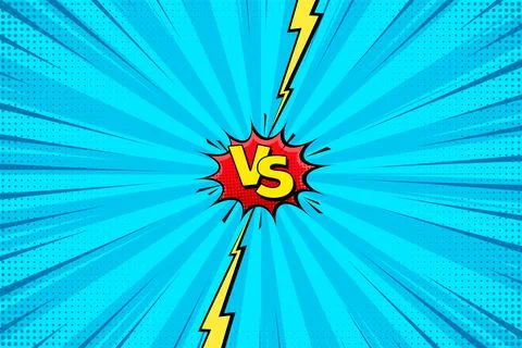 Cartoon comic background. Fight versus. Comics book colorful competition poster Illustrazione stock
