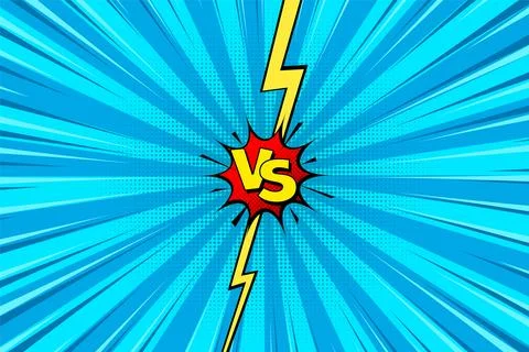 Cartoon comic background. Fight versus. Comics book colorful competition poster Stock-Illustration